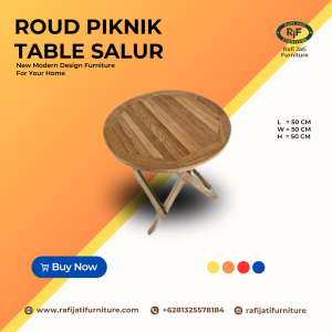 A Picture of Round Picnic Table Salur By Rafi Jati Furniture Jepara