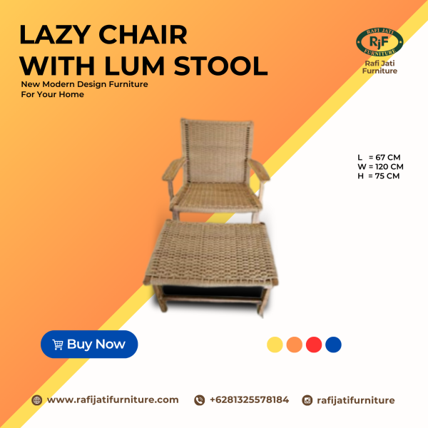 A Picture of Lazy Chair With Stool Lum By Rafi Jati Furniture Jepara