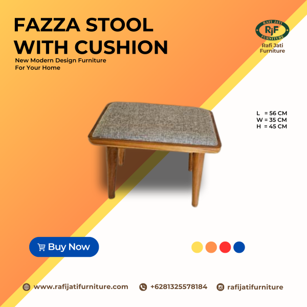 A Picture of Fazza Stool With Cushion By Rafi Jati Furniture Jepara