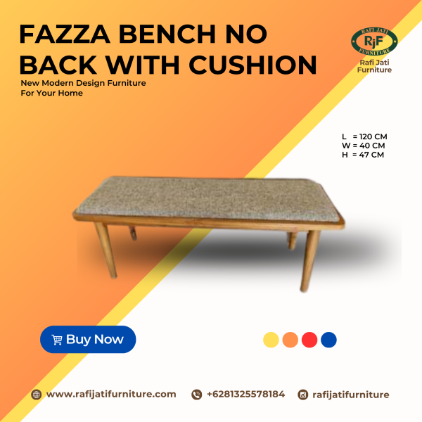 A Picture of Fazza Bench No Back With Cushion By Rafi Jati Furniture Jepara