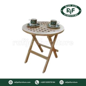 A Picture of Cross Mini Table Round By Rafi Jati Furniture Jepara