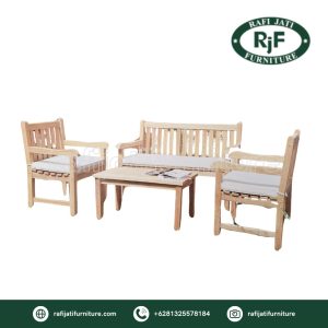 A Picture of English Bench, Chair & Coffee Table Set By Rafi Jati Furniture Jepara