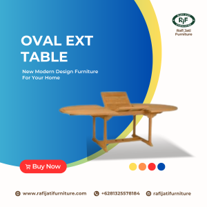 A Picture of Oval Ext. Table By Rafi Jati Furniture Jepara