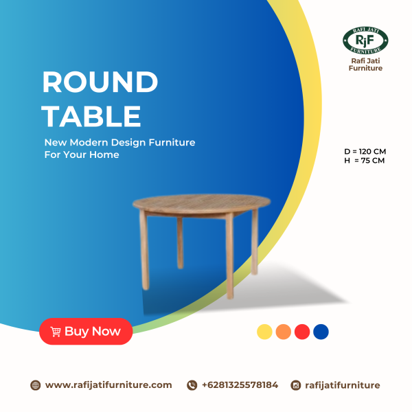 A Picture of Round Table By Rafi Jati Furniture Jepara