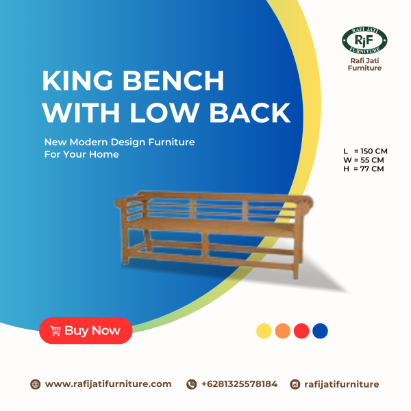 A Picture of King Bench With Low Back 150 cm By Rafi Jati Furniture Jepara