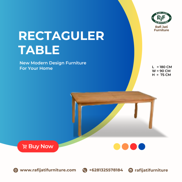 A Picture of Rectangular Table By Rafi Jati Furniture Jepara