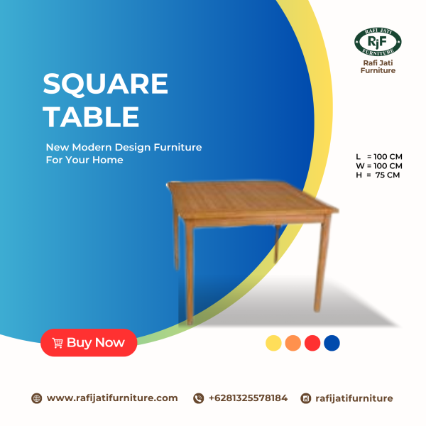 A Picture of Square Table By Rafi Jati Furniture Jepara