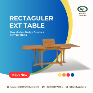 A Picture of Rectaguler Ext. Table 120 By Rafi Jati Furniture Jepara