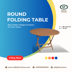 A Picture of Round Folding Table 120 cm By Rafi Jati Furniture Jepara