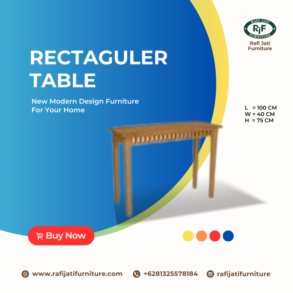 A Picture of Rectangular Table By Rafi Jati Furniture Jepara