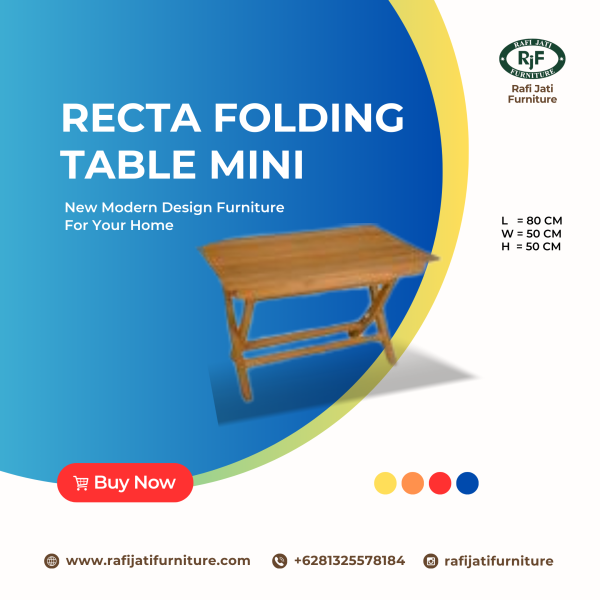 A Picture of Rectangular Folding Table Mini By Rafi Jati Furniture Jepara