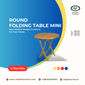A Picture of Round Folding Table Mini By Rafi Jati Furniture Jepara