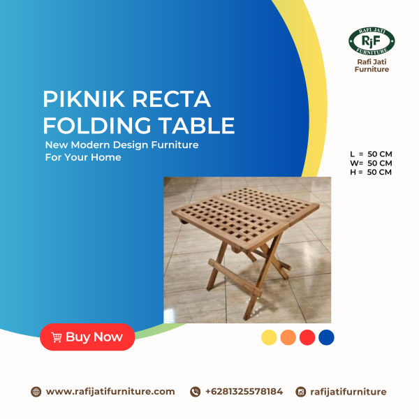 A Picture of Picnic Rectangular Folding Table By Rafi Jati Furniture Jepara