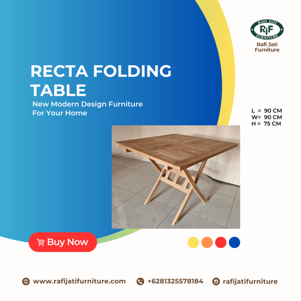 A Picture of Rectangular Folding Table By Rafi Jati Furniture Jepara