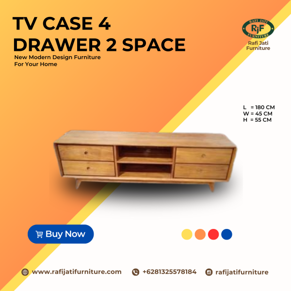 A Picture of TV Case 4 Drawer 2 Space By Rafi Jati Furniture Jepara