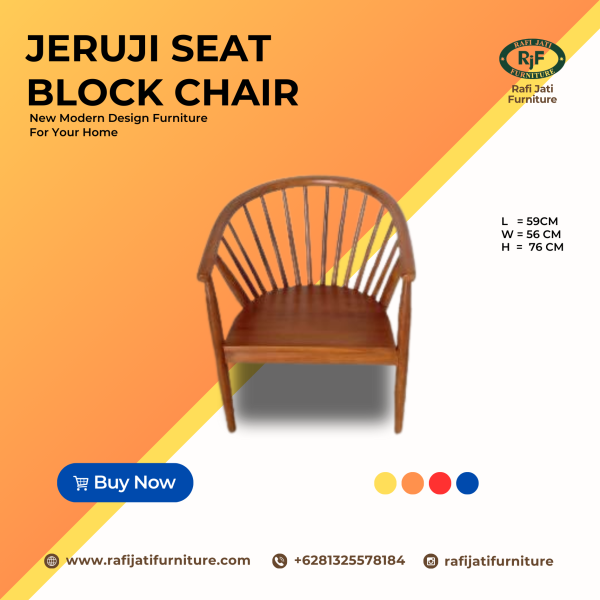 A Picture of Jeruji Seat Block Chair By Rafi Jati Furniture Jepara