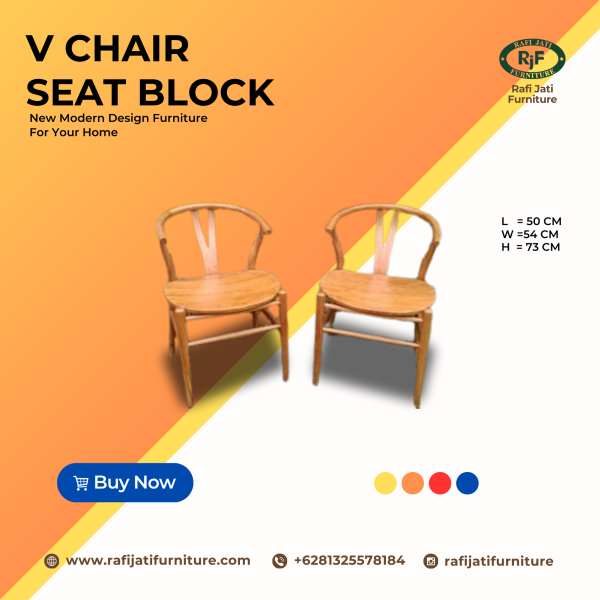 A Picture of V Chair Seat Block By Rafi Jati Furniture Jepara