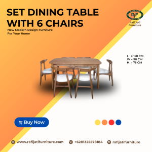 A Picture of Set Dining Table With 6 Chairs By Rafi Jati Furniture Jepara