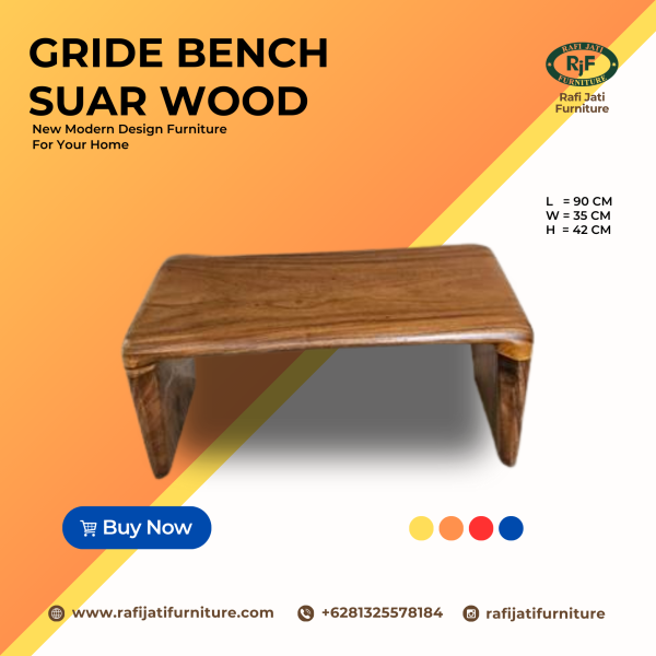 A Picture of Gride Bench Suar Wood By Rafi Jati Furniture Jepara