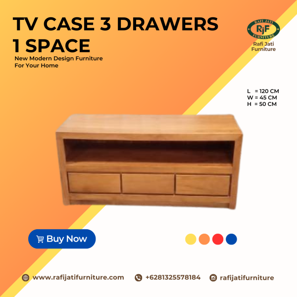 A Picture of TV Case 3 Drawer 1 Space By Rafi Jati Furniture Jepara