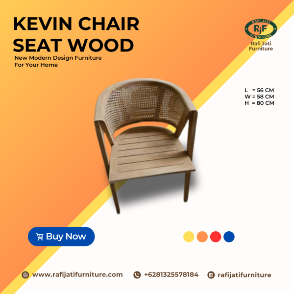 A Picture of Kevin Chair Seat Wood By Rafi Jati Furniture Jepara