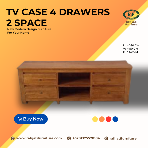 A Picture of TV Case 4 Drawer 2 Space By Rafi Jati Furniture Jepara