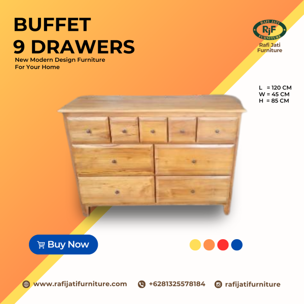 A Picture of Buffet 9 Drawers By Rafi Jati Furniture Jepara