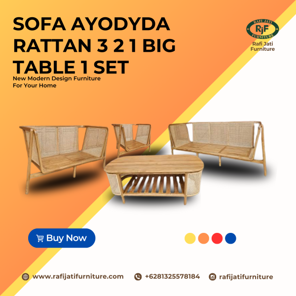 A Picture of Sofa Ayodya Rattan 1 Set By Rafi Jati Furniture Jepara